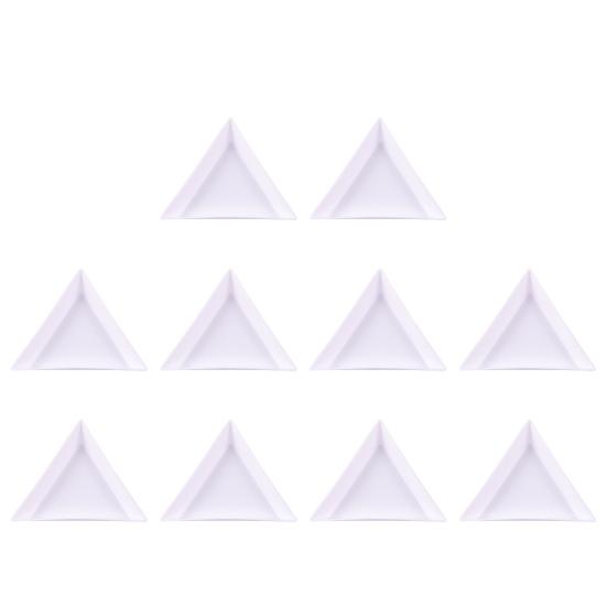 10Pcs Nail Jewelry Storage Trays Stackable Save Space Plastic Convenient Triangle Art Diamond Display Supplies