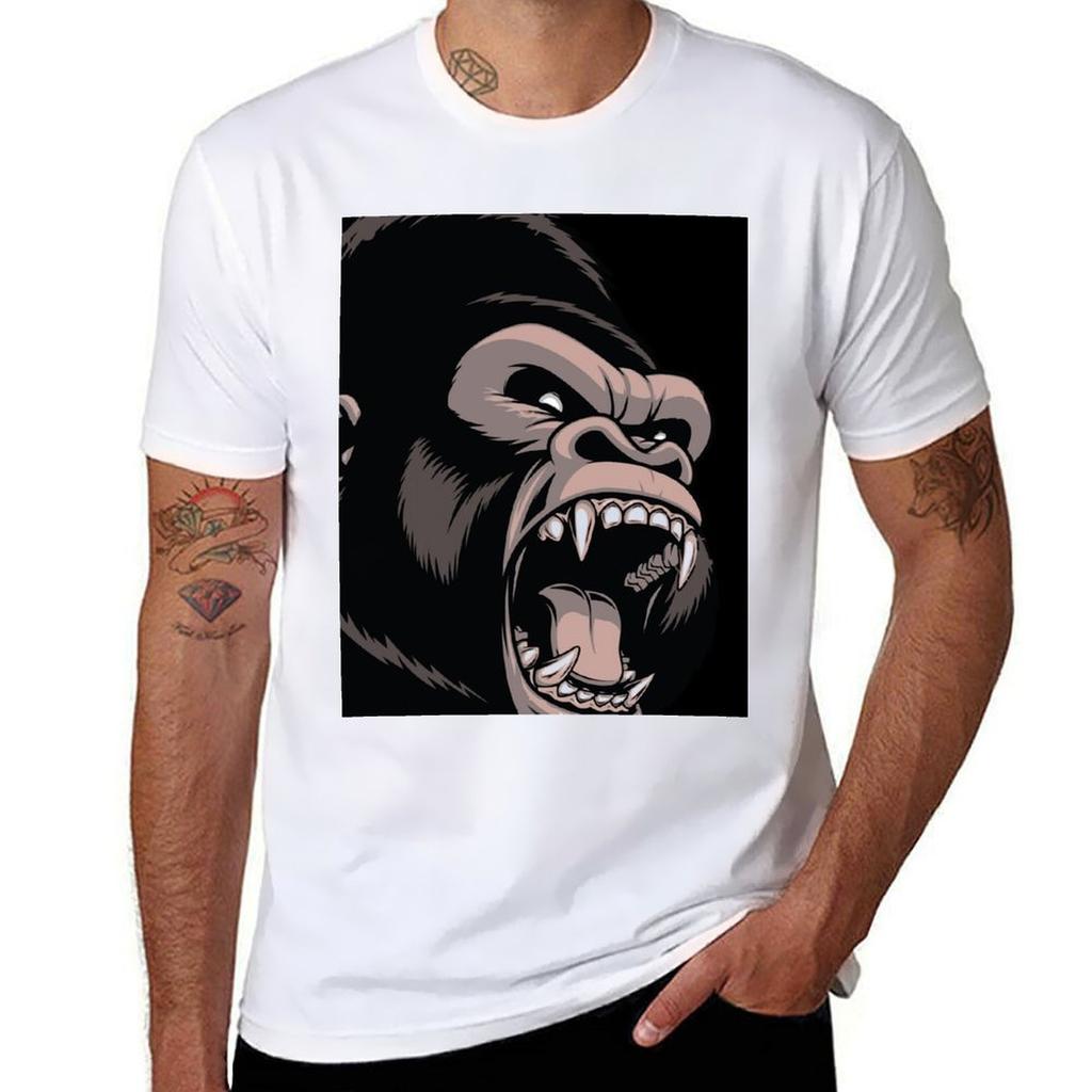 Gorilla T-Shirt Atmungsaktives Basic Baumwoll-T-Shirt