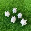 5 Stück Mini Harz Kaninchen Miniaturfiguren, Niedliche Hasen Tiere Figuren für Feengarten Mikrolandschaft Haus DIY Basteldekoration