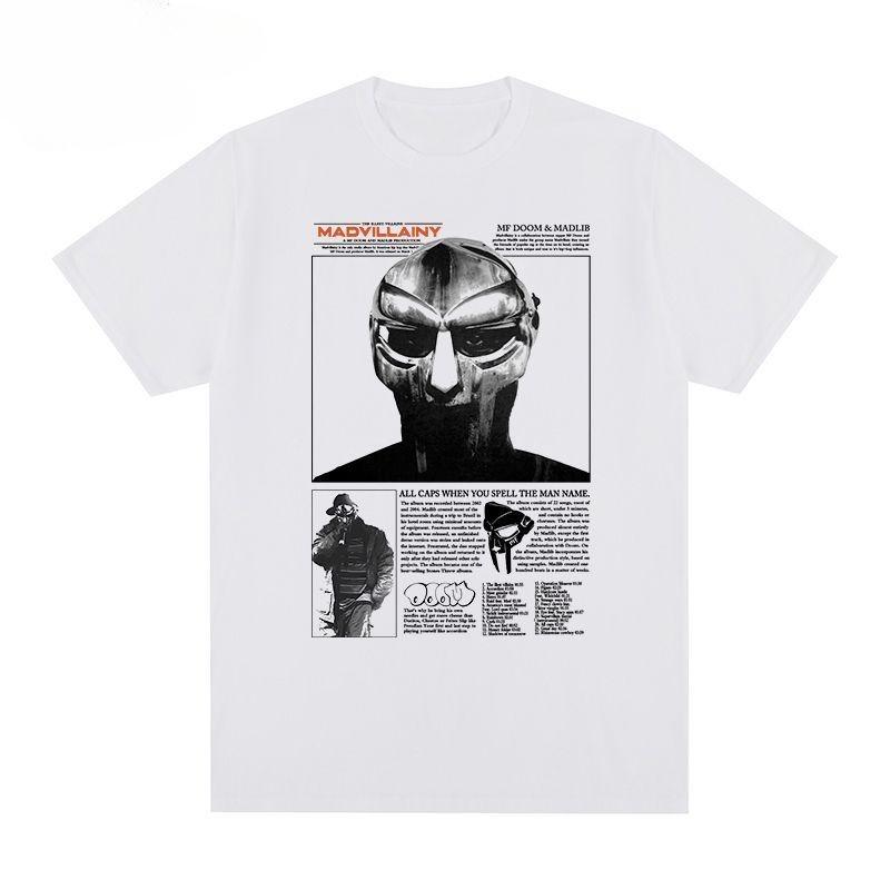 MF DOOM Short-sleeved T-shirt, Iron-faced Doolib Mask, Hip-hop Trend Legend, Commemorative Male and Female Retro Gladiators