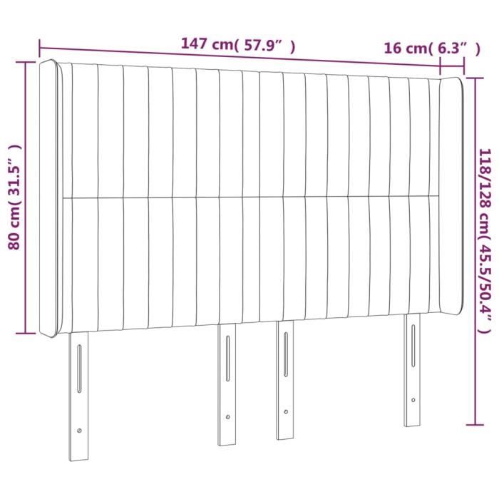 VidaXL Headboard with Ears Pink 147x16x118-128 Cm Velvet3119871