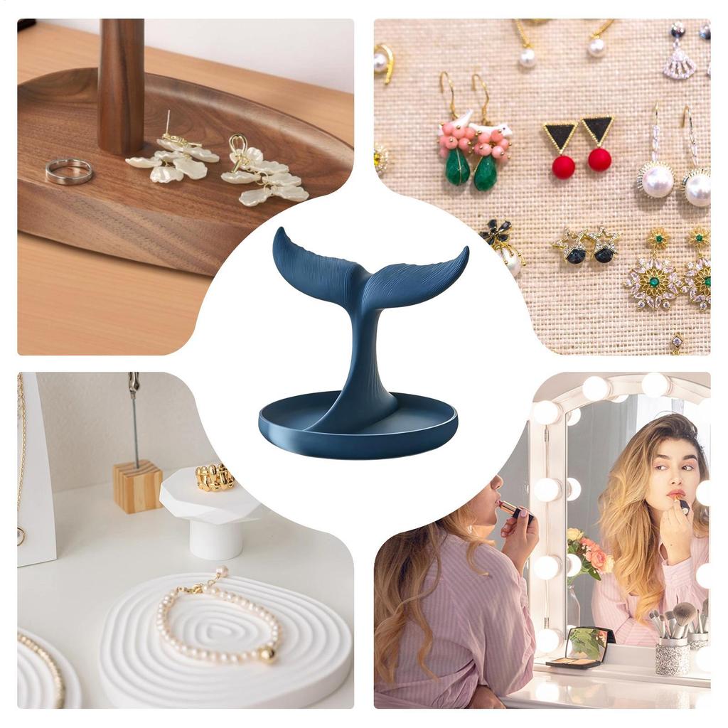 Estante para Joyas Cola de Ballena Soporte Estético Soporte para Anillos Soporte para Pulseras Organizador de Llaves Bandeja de Almacenamiento Para Anillos Soporte Colgante