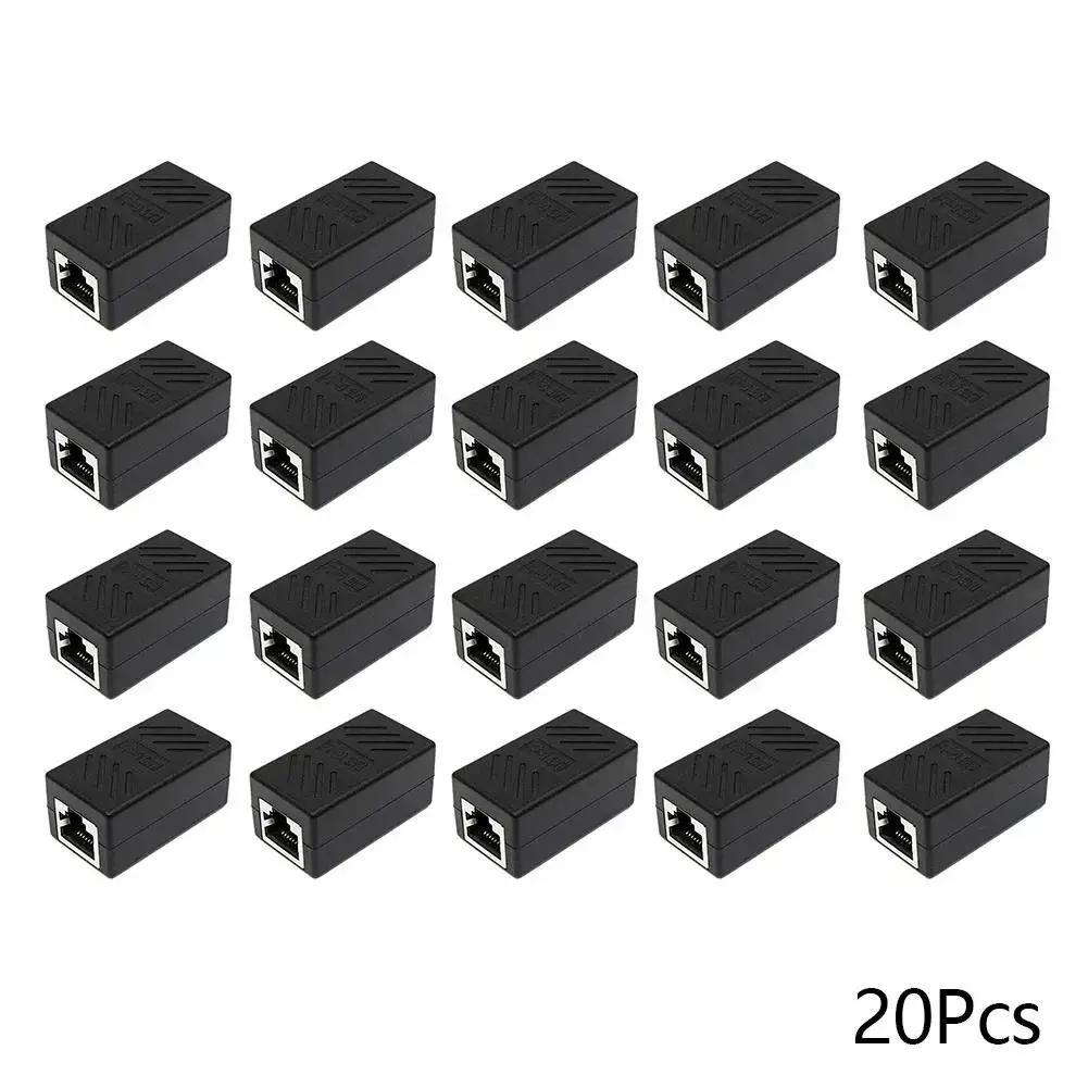 1/5/10/20PCS RJ45 Coupler Ethernet Extender 1000Mbps LAN Connector Cat6/Cat5e Ethernet Cable Extender Adapter Female to Female