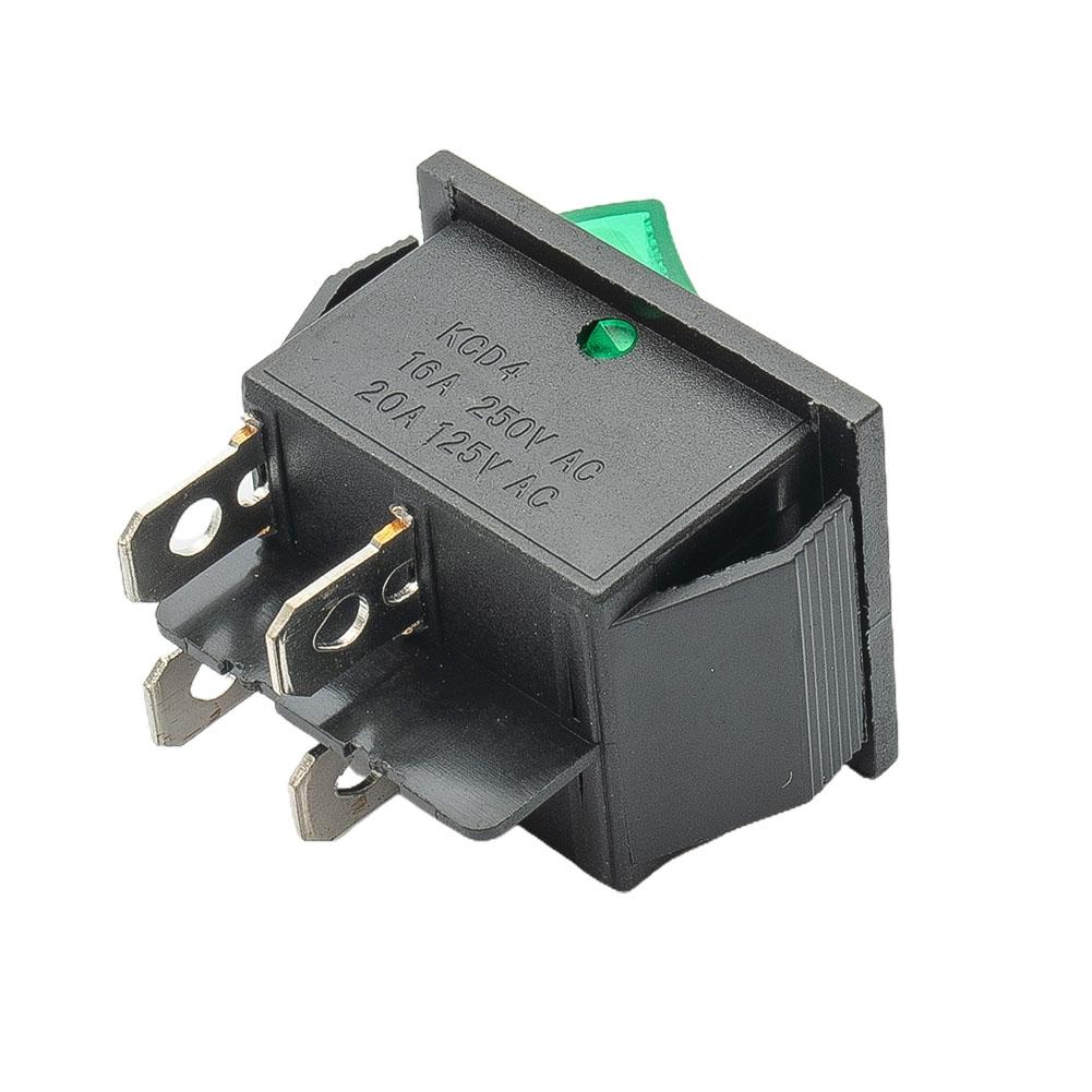 Green Rocker Switch Water Proof Cover 4 Pins 16A 250V AC DPST Easy