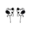 Trendy Lady Fashion Party Pierced Earrings Cool Girls Heart Love Jewelry with White