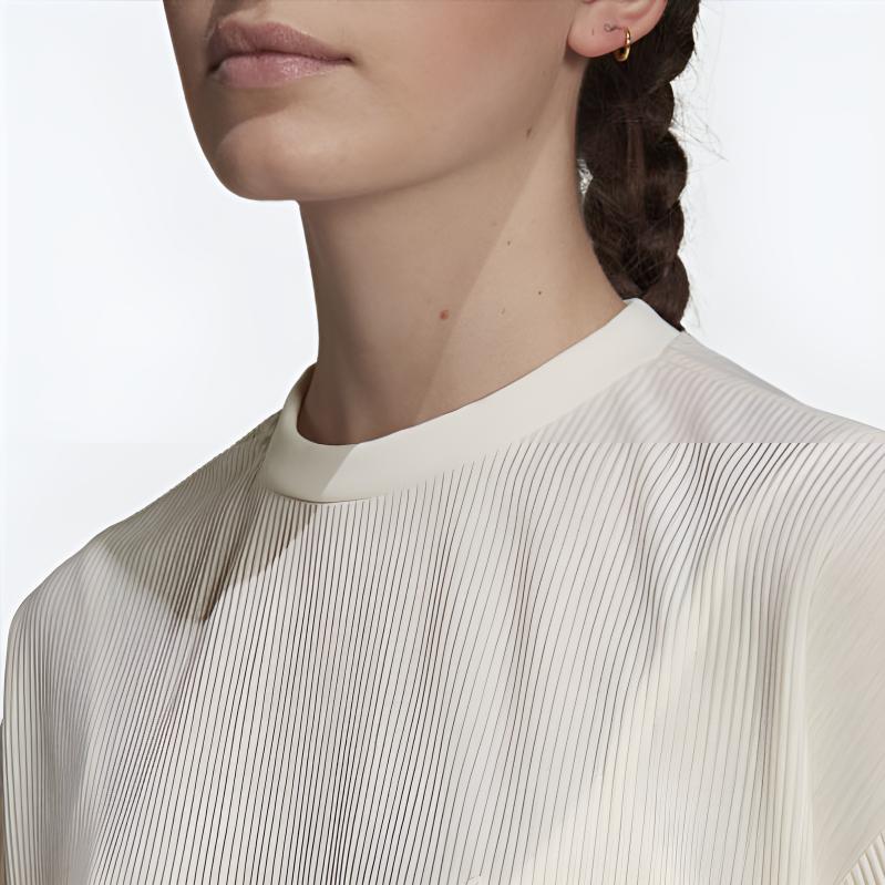 Adidas Originals Adicolor Solid Color Straight Cut Short Sleeve Dress Women dresses Beige HF7547