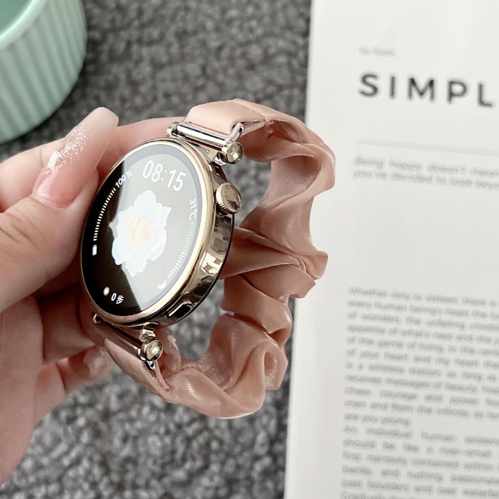 Chiffon Ice Silk Scrunchie Strap for Samsung/Moto/Apple/Huawei 18-22mm Watch