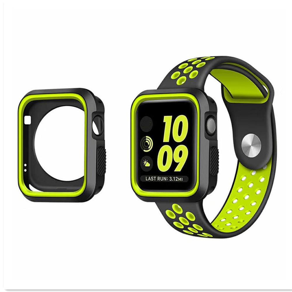 Funda de PC para Apple Watch series 6 SE 5 4 3 44mm 40mm iwatch 42mm/38mm carcasa protectora de silicona