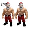 Christmas Desk Decorations 3D Printed Fitness Santa Claus Figurine Muscular Statue Funny Secret Office Presents Creative Sports Figure Desktop