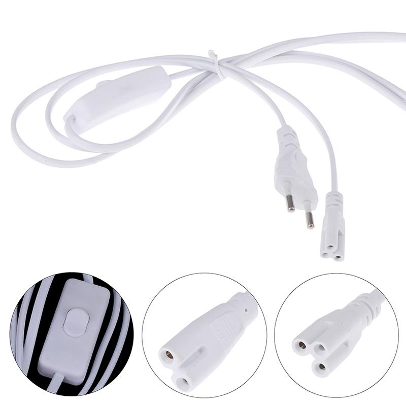 1.8M Power Cord Cables Eu Plug Switch Cable For T5 Led Tube T8 Power Charging Wire Connection