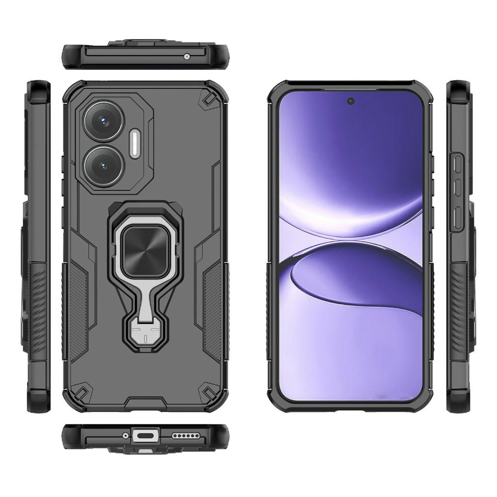 For Xiaomi Poco F7 5G/Redmi Turbo 4 Pro 5G Case Rotatable Ring Kickstand PC+TPU Shockproof Phone Cover