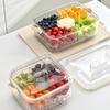 Serving Tray with 5 Dividers Lid Double-Walled Ice Tray Fruits Vegetables Shrimp Cocktails Party Appetizer Platter Snack Server