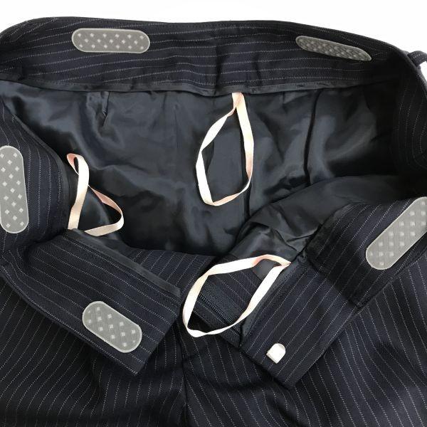 LES MUES Stretch Jacket & Pants Suit Women’s Top LL Bottom M Navy Stripe