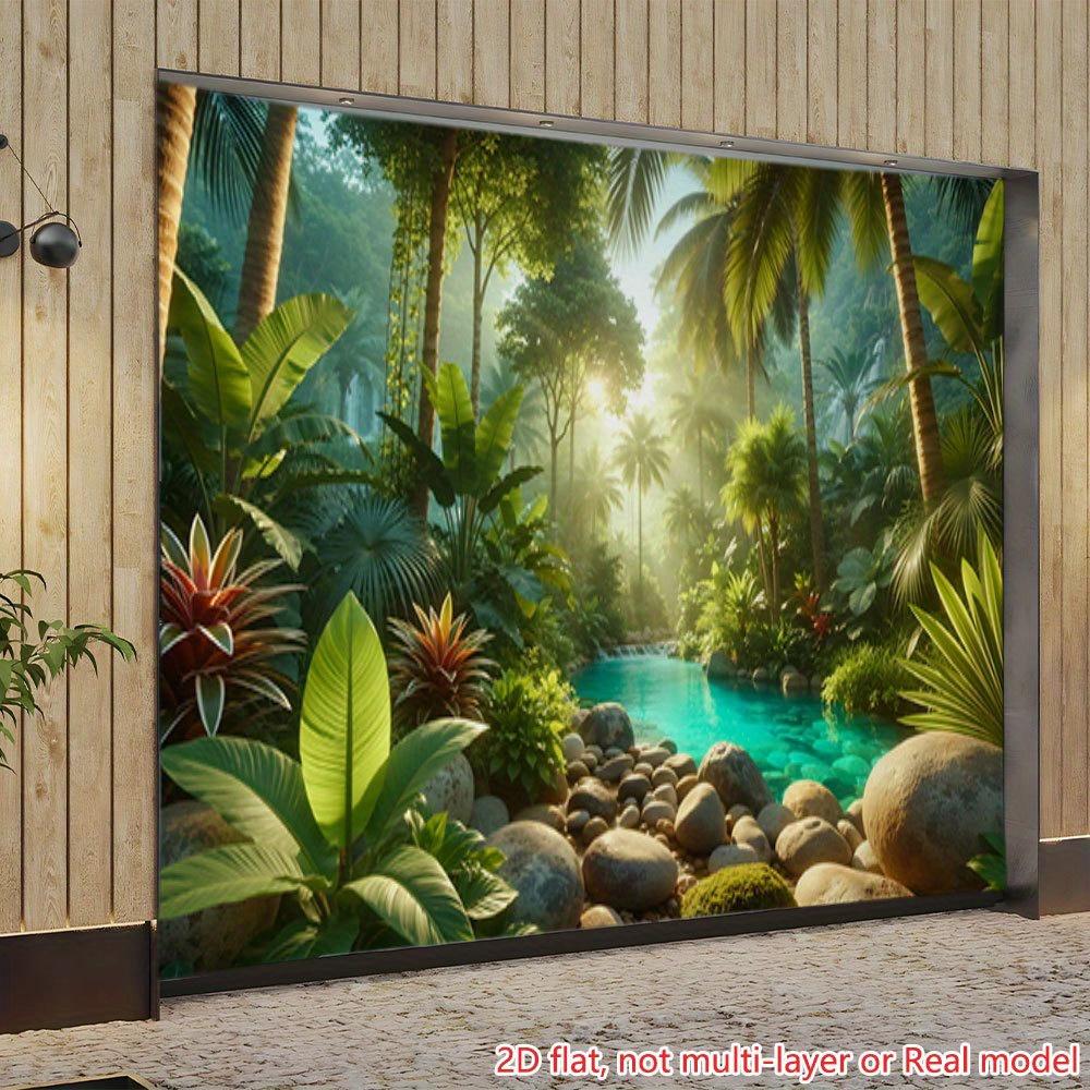 2D Plane Sunlight Passing Through the Tropical Rainforest Background Fabric Very Suitable for Party Decoration Polyester Fibe
