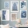 Nordic Santorini Aegean Sea Morocco Door Flower Wall Art Posters and Prints Wall Pictures for Living Room Decor Canvas Painting