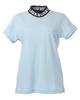 Jack Bunny Short Sleeve Mock Neck Shirt Golf Undershirt Size 2 Women's (Double Pique, Breathable) / / 263-5267728 110_Sax Blue, [L]
