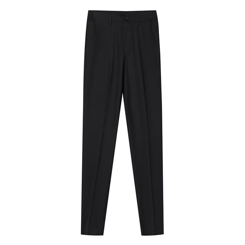 Teluoman Women s Stretch Wrinkle-Free Straight-Leg Suit Pants S