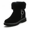 Snow boots for women, inner heightening short boots, velvet Martin boots with thick soles, new rabbit fur casual cotton boots in winter
