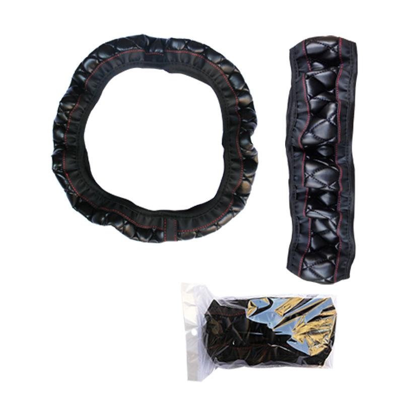 Rattdeksel Krystallkrone Rattdeksler Biltilbehør PU Lær Bilstyling 37-38CM Diameter Universalt