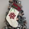 Green Plaid Dog Paw Christmas Stockings Red Gingham Snowflake Plush Pet Christmas Gift Bags For Xmas Party House Tree Decoration