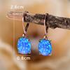 Trendy Bridal Crystal Big Oval Hoop Earrings Cute Female White Blue Fire Opal Stone Wedding Jewelry For Women