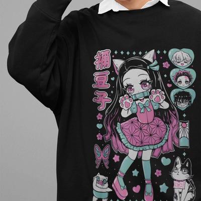 Demon Slayer Sweatshirt Nezuko Pullover Kimetsu No Yaiba Doma Muzan Unisex Pullover