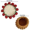 New Polyester Rose Bouquet Coasters Hand Knitted Cotton Crochet Flower Pot DIY Crochet Flower Cupmat Gift