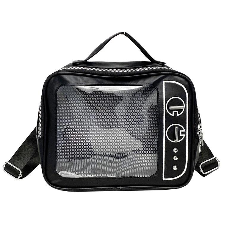 Kawaii TV Shape Design Ita Bag Japanese Girls Crossbody Bag Trend Transparent Pocket Harajuku Shoulder Bag Fashion Backpacks