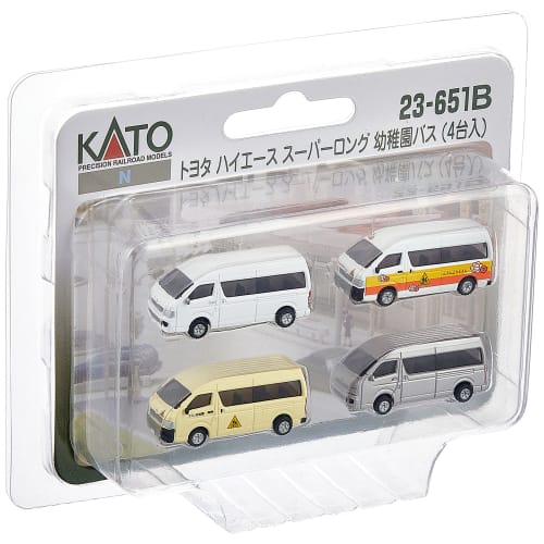 KATO N Gauge Toyota Hiace Super Long Kindergarten Bus (Set of 4) 23-651B Model Train Supplies
