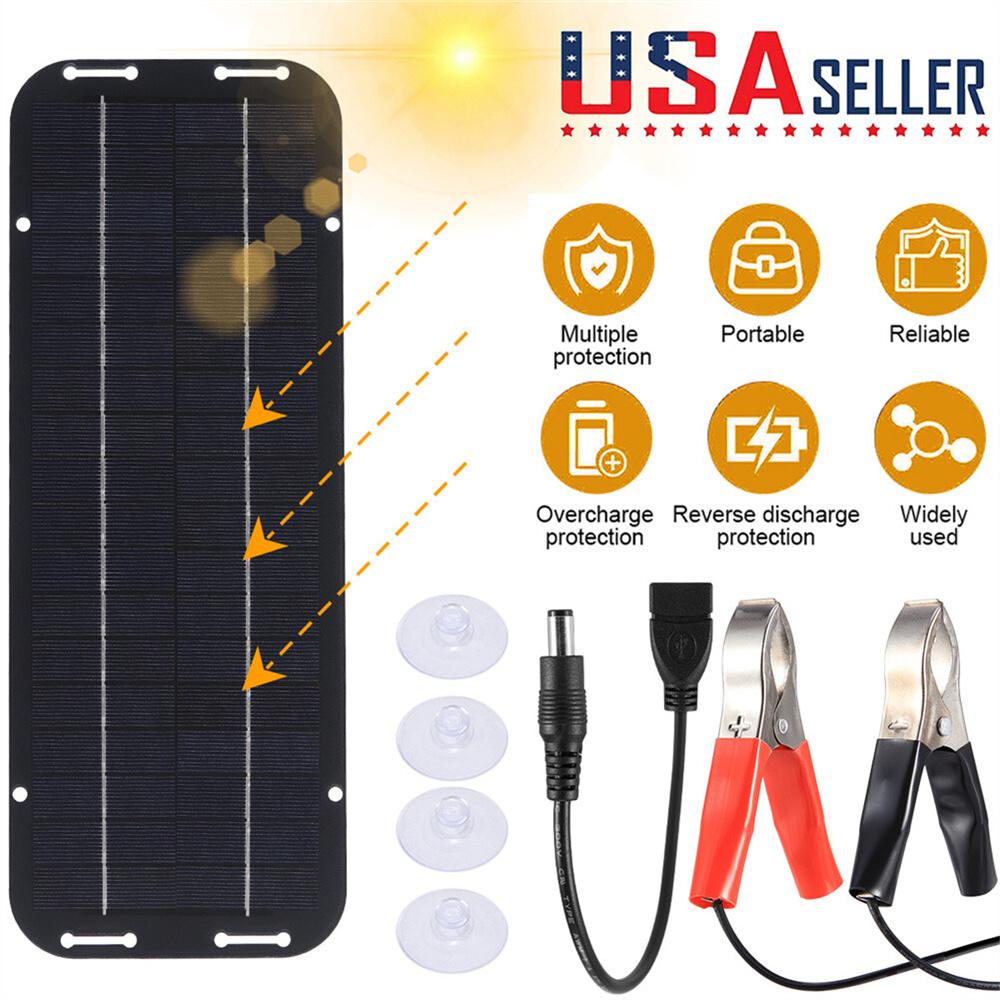 20W Solar Panel Kit 12V Waterproof Solar Trickle Charger Portable Solar Powered Charger Kit High Efficiency Car Battery Charger