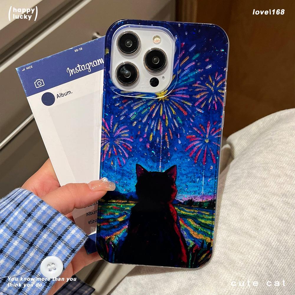 High End Brilliant Fireworks Glitter Powder Mobile Phone Case Suitable for IPhone16promax New Apple 15 Protective Case