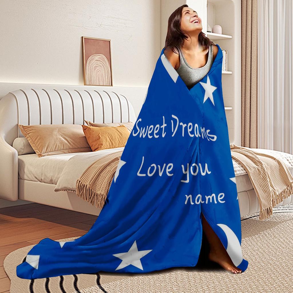 Custom Winter  Thick Flannel Blanket Soft Warm Cozy Po Blanket Customizable With Your Sweet Picture Multi Purpose