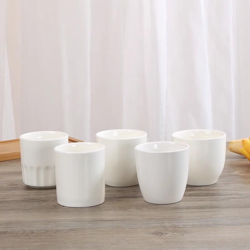 Thickened Ceramic Restaurant Tea Cups (10-Pack)