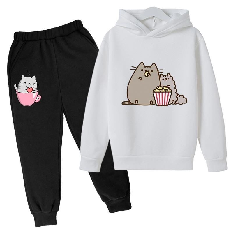 Cute Nutella Cat Cartoon Print Hoodie Kids Clothes Funny Sweatshirt For Girls/boys Harajuku Kawaii Winter Children Clothing