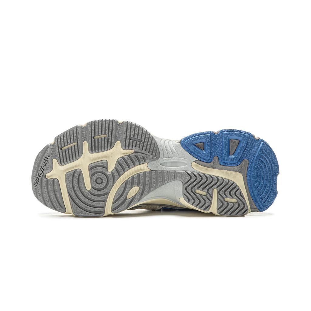 Li Ning Xingji Amorti Antidérapant Respirant Bas Haut Baskets Épaisses Homme Blanc Bleu AGCV109-4