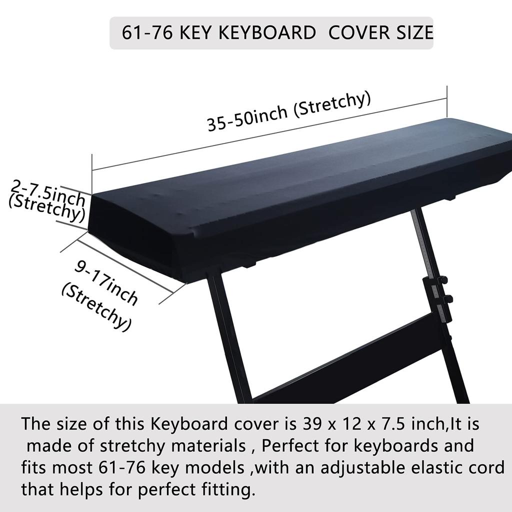 Mooson Piano Dust Cover for Small Locking Protects from Dust and Dirt 61-88 Keys, Weighted, Keyboard, Waterproof, Clasp, (61-76 Keys)