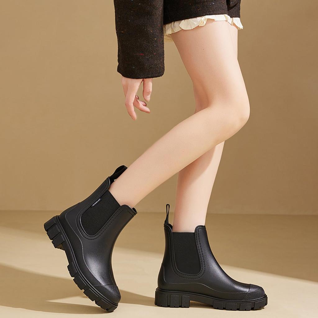 Moerstar Rain Side Short Suitable for Rainy and All Perfect for Outdoor and Work Japanese Shoe Size Women's Boots, Gore, Waterproof, Boots, Non-Slip,