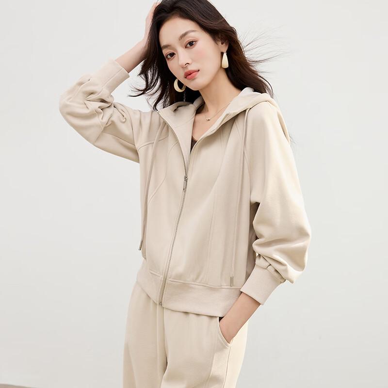 Handu Yishe Women's Hooded Short Cardigan Sweatshirt