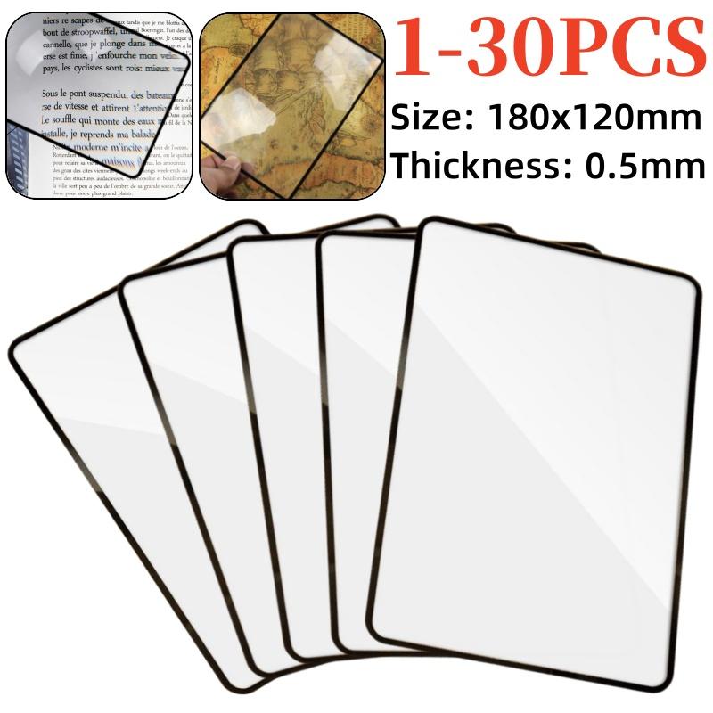 1-30Pcs A4 Magnifier 3X Magnifying Glass Page Large Sheet Magnifying Glass Book Magnification PVC Handheld Magnifier for Reading