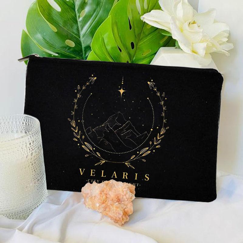 City of Starlight Pattern Cosmetic Bag Makeup Case Acotar Velaris Travel Toiletries Organizer Storage Make Up Pouch Pencil Bag