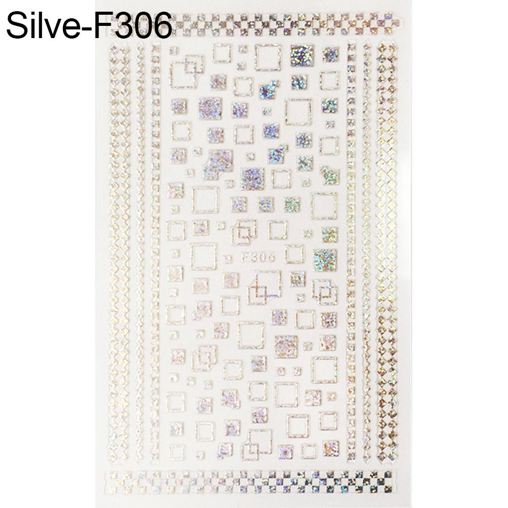 

Diamo Pattern Женщины Красота Nail Art Наклейки DIY Наклейки Маникюр Декор F306 серебряный