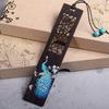 Retro Carving Ebony Bookmark Chinese Style Color Painted Bird Flower Book Clip Pagination Mark Stationery School Office Supplies