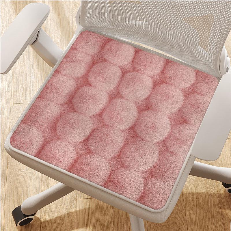Plush Warm Solid Color Winter Seat Cushion for Office or Dining Chairs