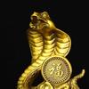 Feng Shui Copper Brass Snake Ornaments,  Golden Pythons Living Room Decor Handicrafts Ornaments