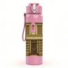 1PC Classic Stone Building Facade 750ml Color Plastic Sports Water Bottle Leakproof Flip Straw Lid For Sports Office Home Use