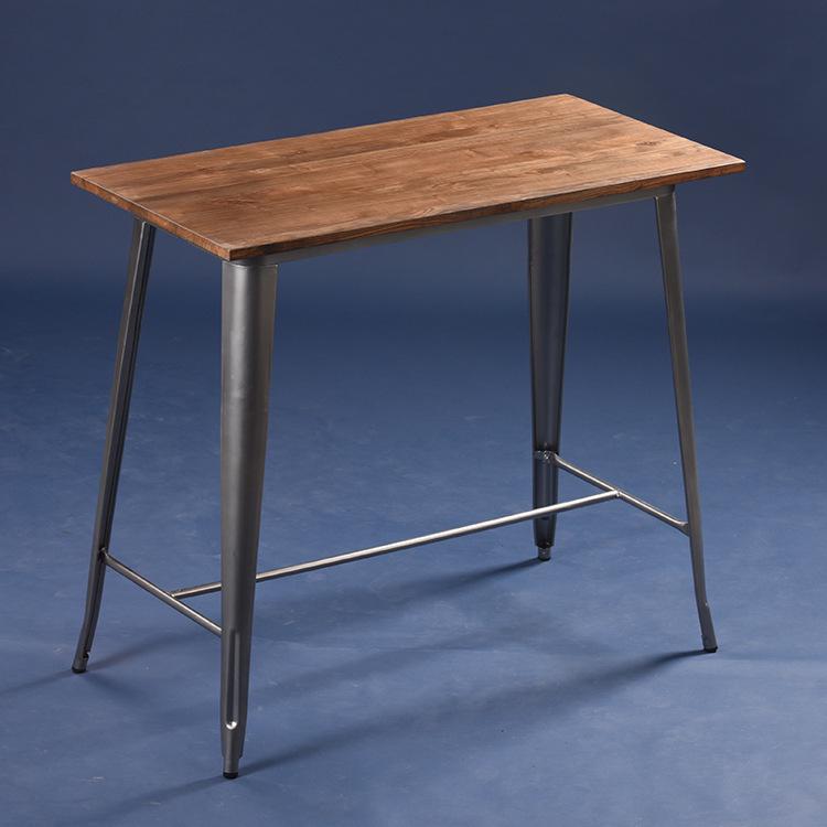 Industrial Style High Leg Wrought Iron Outdoor Dining Table for Cafe and Milk Tea Shops