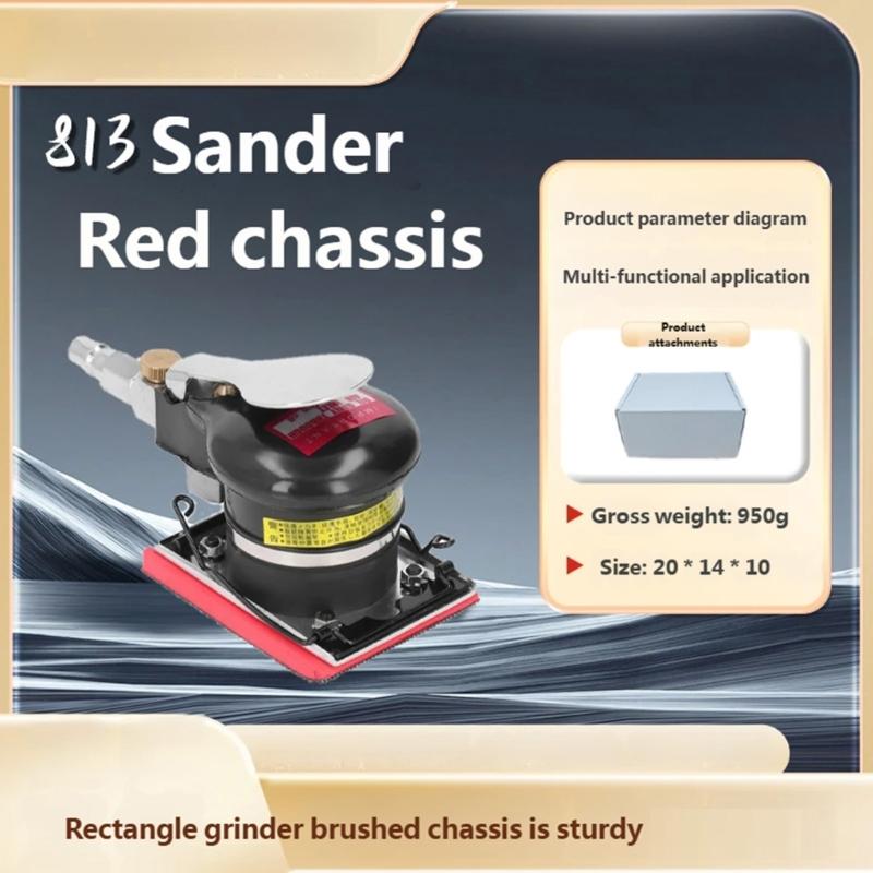 Pneumatic Disc Sander Tool For Automotive Detailing And Woodworking Furniture Refinishing Featuring Aluminum Construction