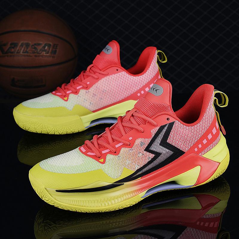 Autumn new high elastic lightweight middle school basketball shoes men's street trend multi-color sports shoes comfortable breathable sneakers