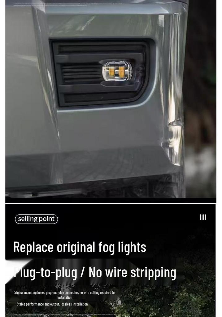 23-25 Haval H5 Front Bumper LED Fog Lights - Glossy Gold Dual Lens