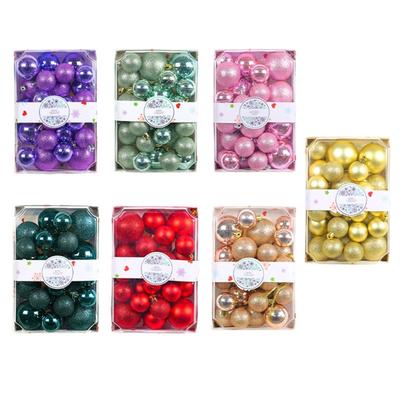 26 Stück/Karton Weihnachtskugel Weihnachtsbaumschmuck Heimweihnachts-Hängeanhänger Neujahrsparty-Dekorationen Geschenk Navidad